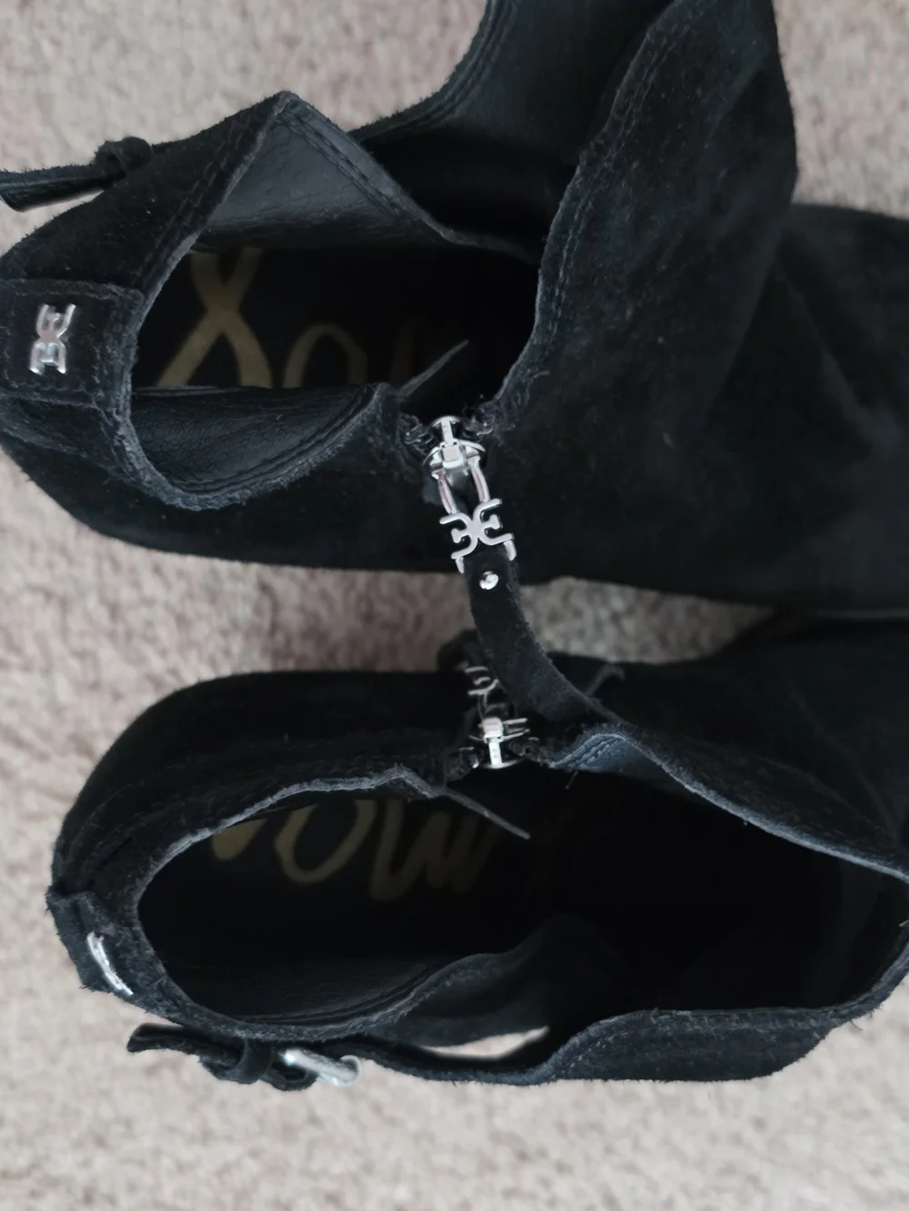 Black Suede Block Heel Booties